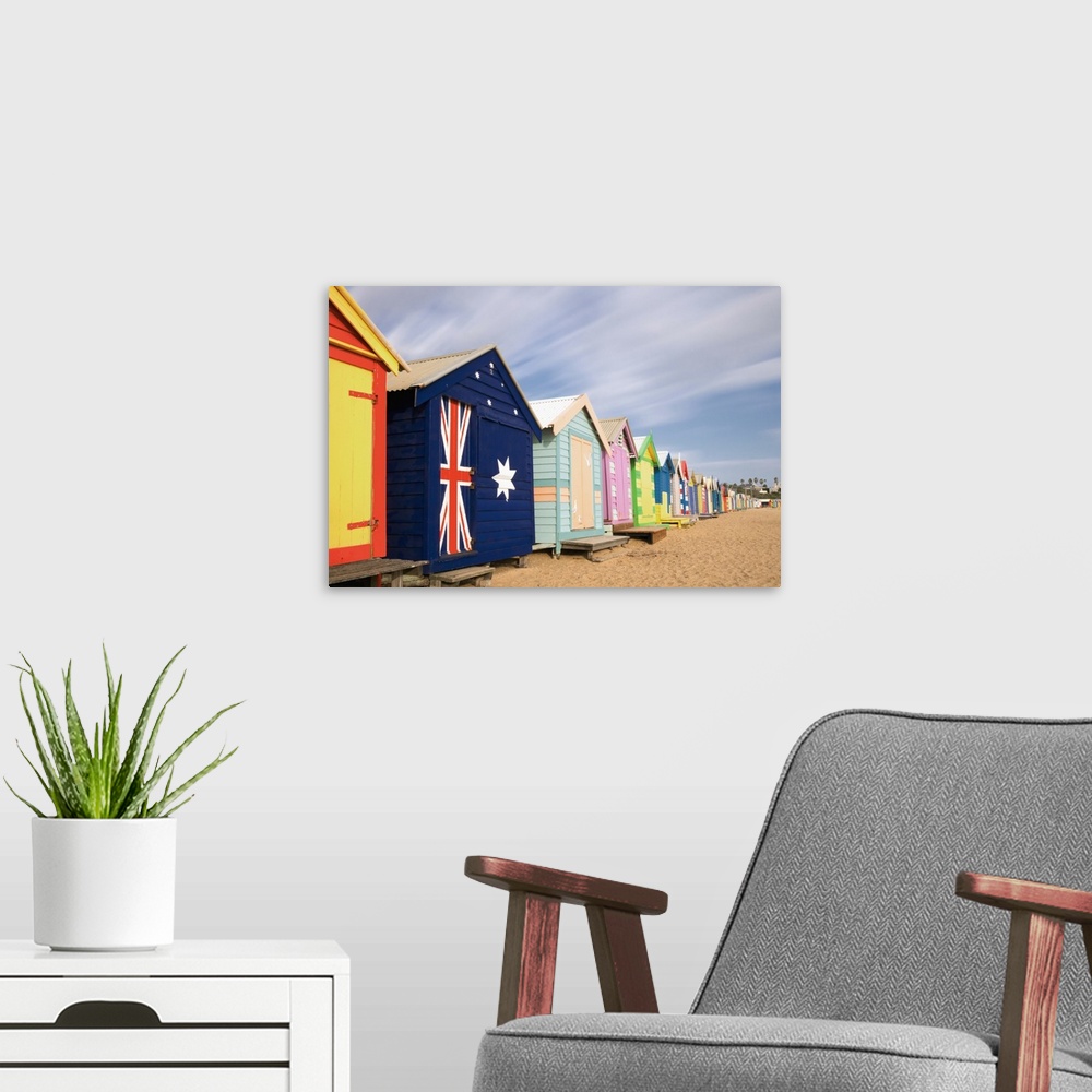 A modern room featuring Australia, Victoria, Melbourne, Beach huts at Dendy Street beach, Brighton