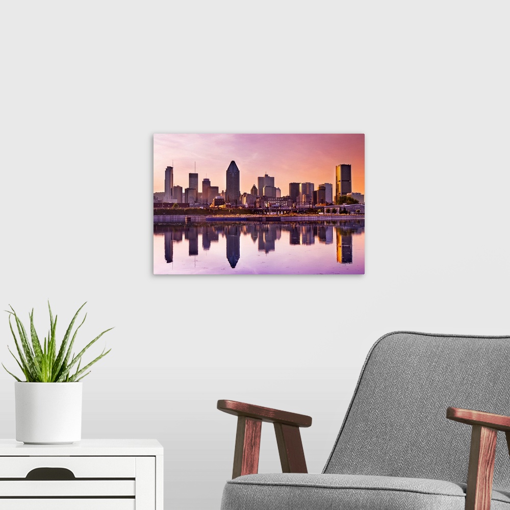A modern room featuring Canada, Quebec, Montreal, Skyline from Lachine Canal