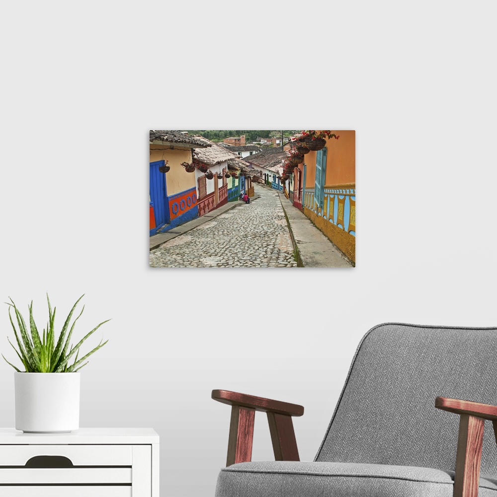 A modern room featuring Colombia, Antioquia, colorful street at Guatape town