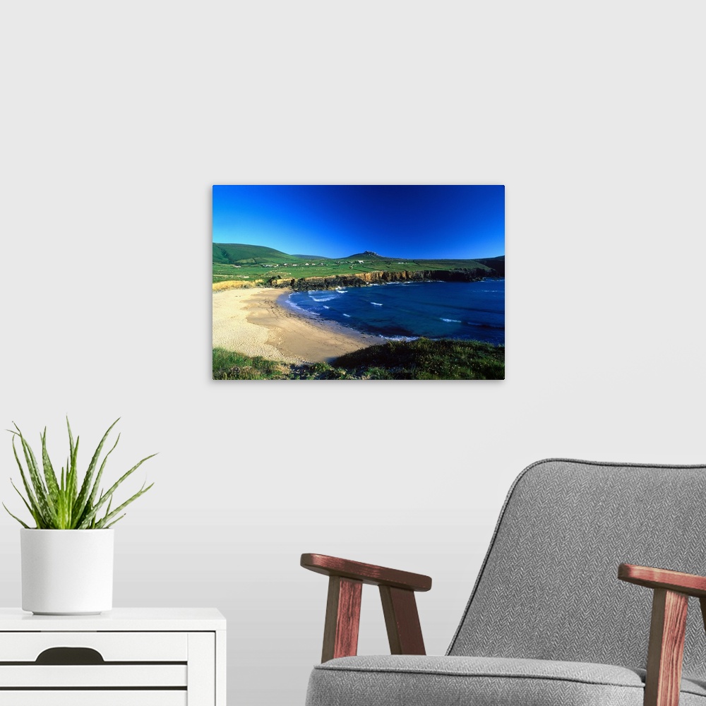 A modern room featuring Ireland, Kerry County, Dingle Peninsula, Beach near Clogher Head