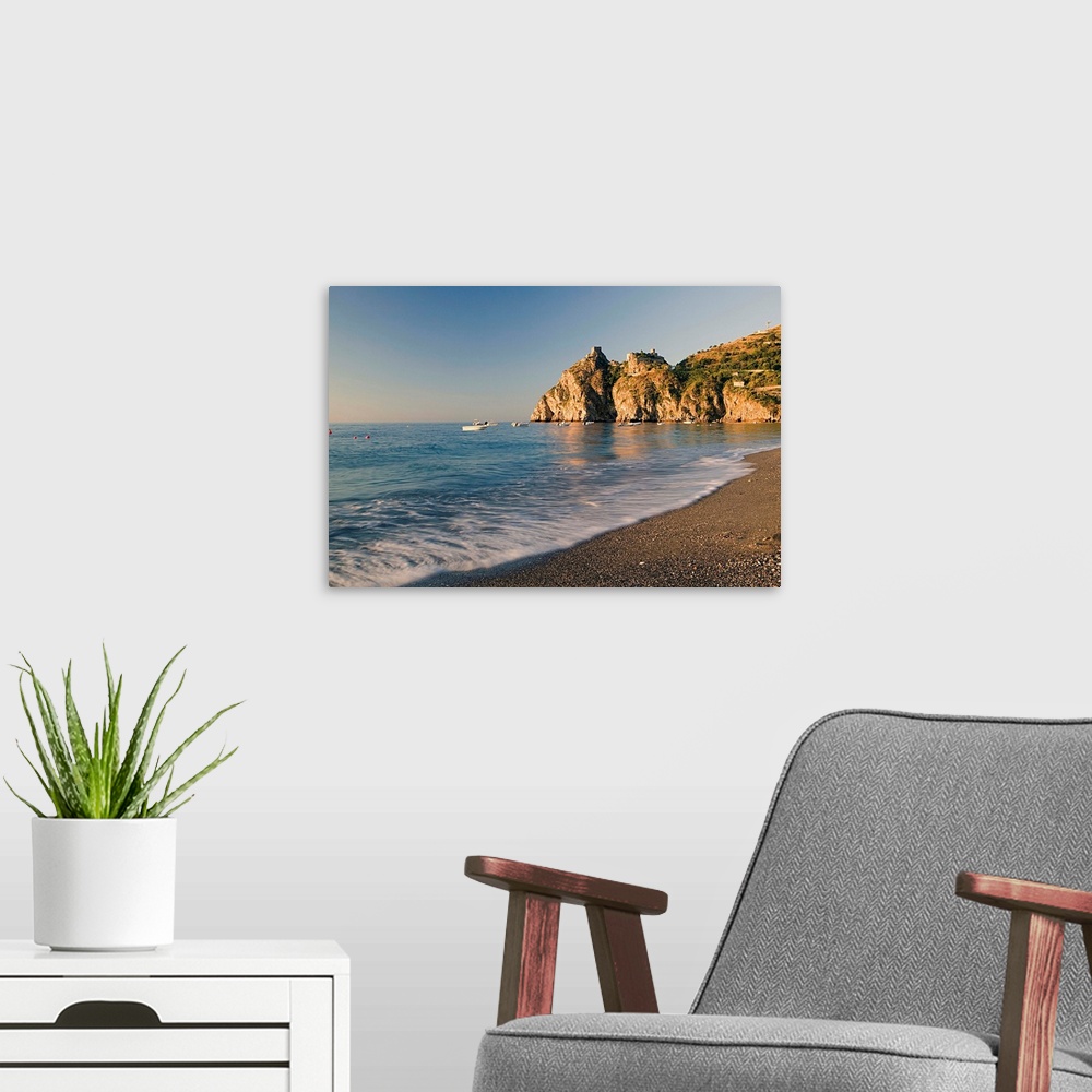 A modern room featuring Italy, Sicily, Sant'Alessio Siculo, The castle