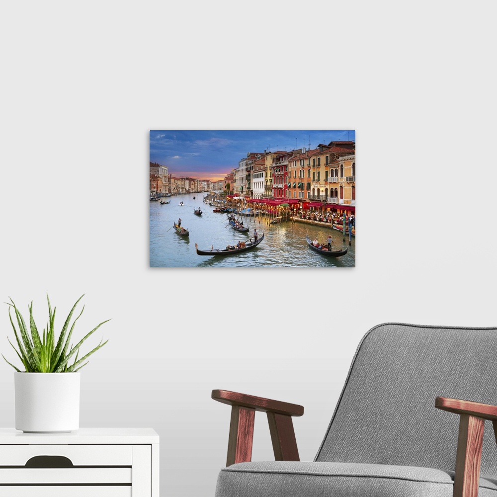 A modern room featuring Italy, Veneto, Venezia district, Venice, Grand Canal, View from Rialto Bridge
