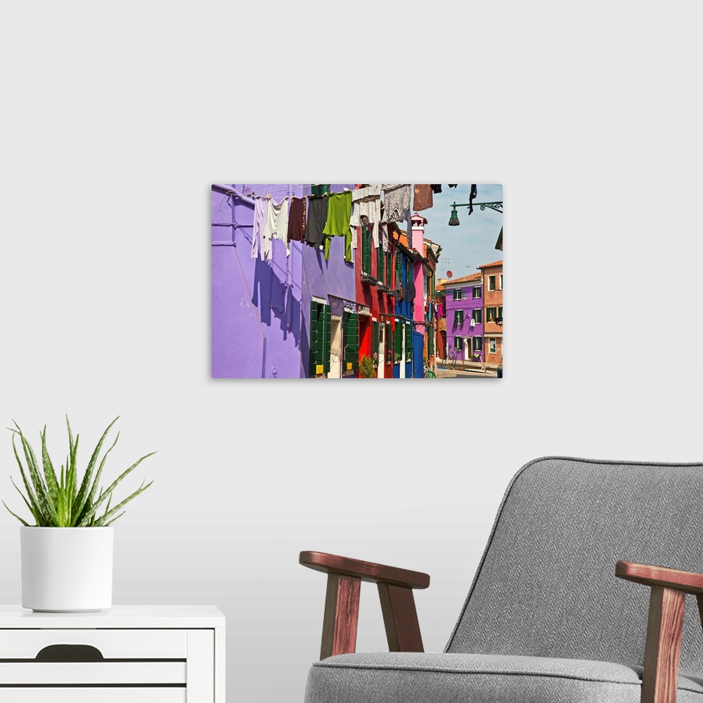 A modern room featuring Italy, Venice, Washed clothes hanging