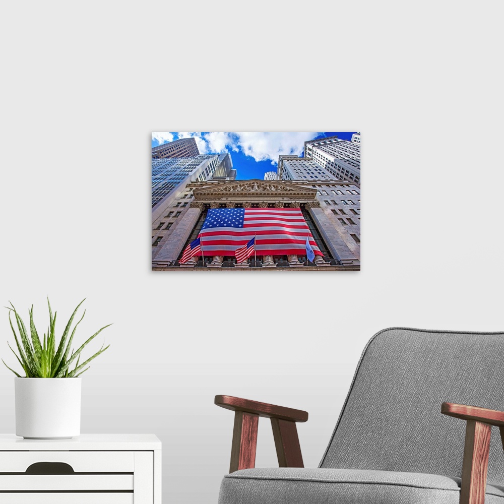 A modern room featuring New York, New York City, Wall Street, New York Stock Exchange