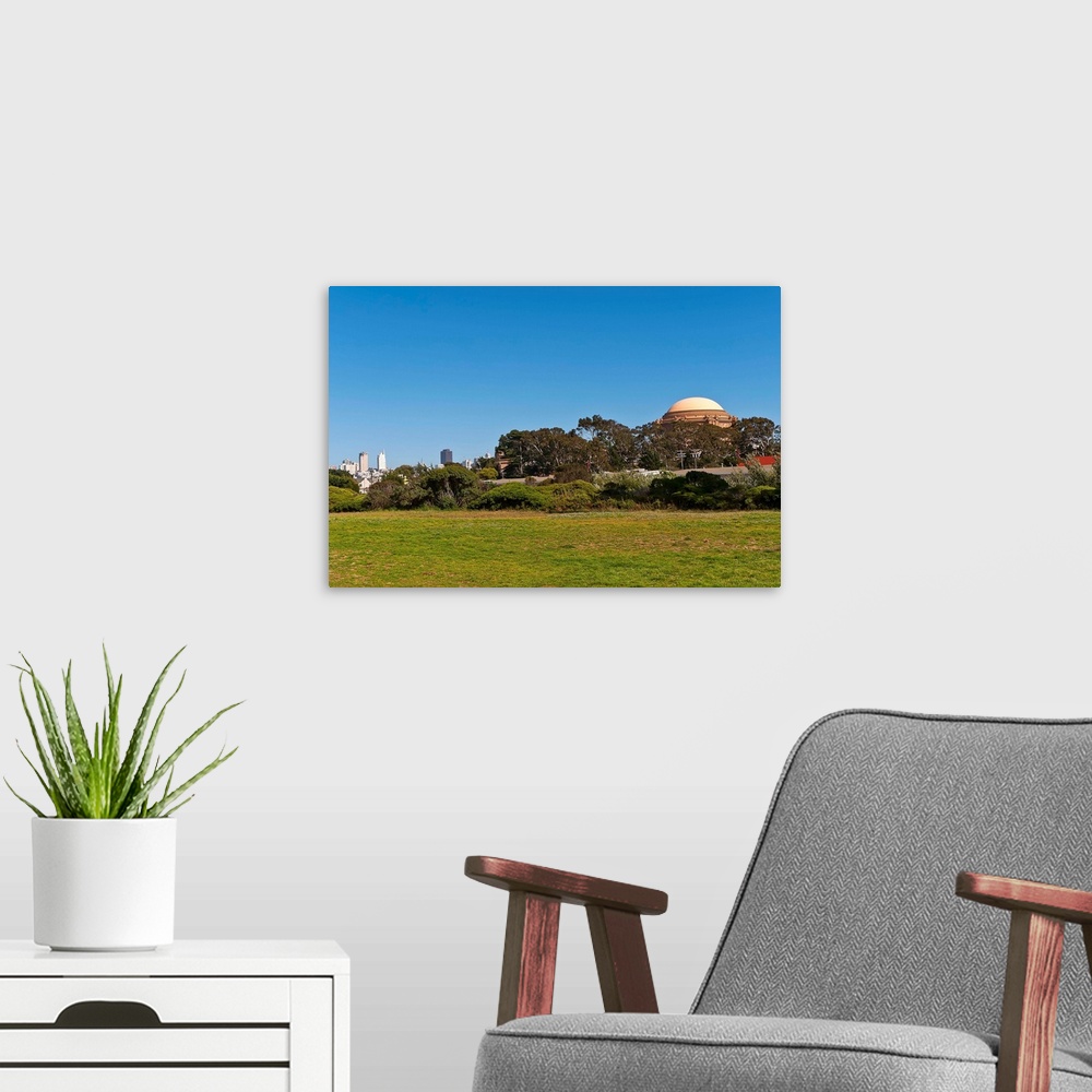 A modern room featuring San Francisco, Golden Gate Park, Palace of Fine Arts