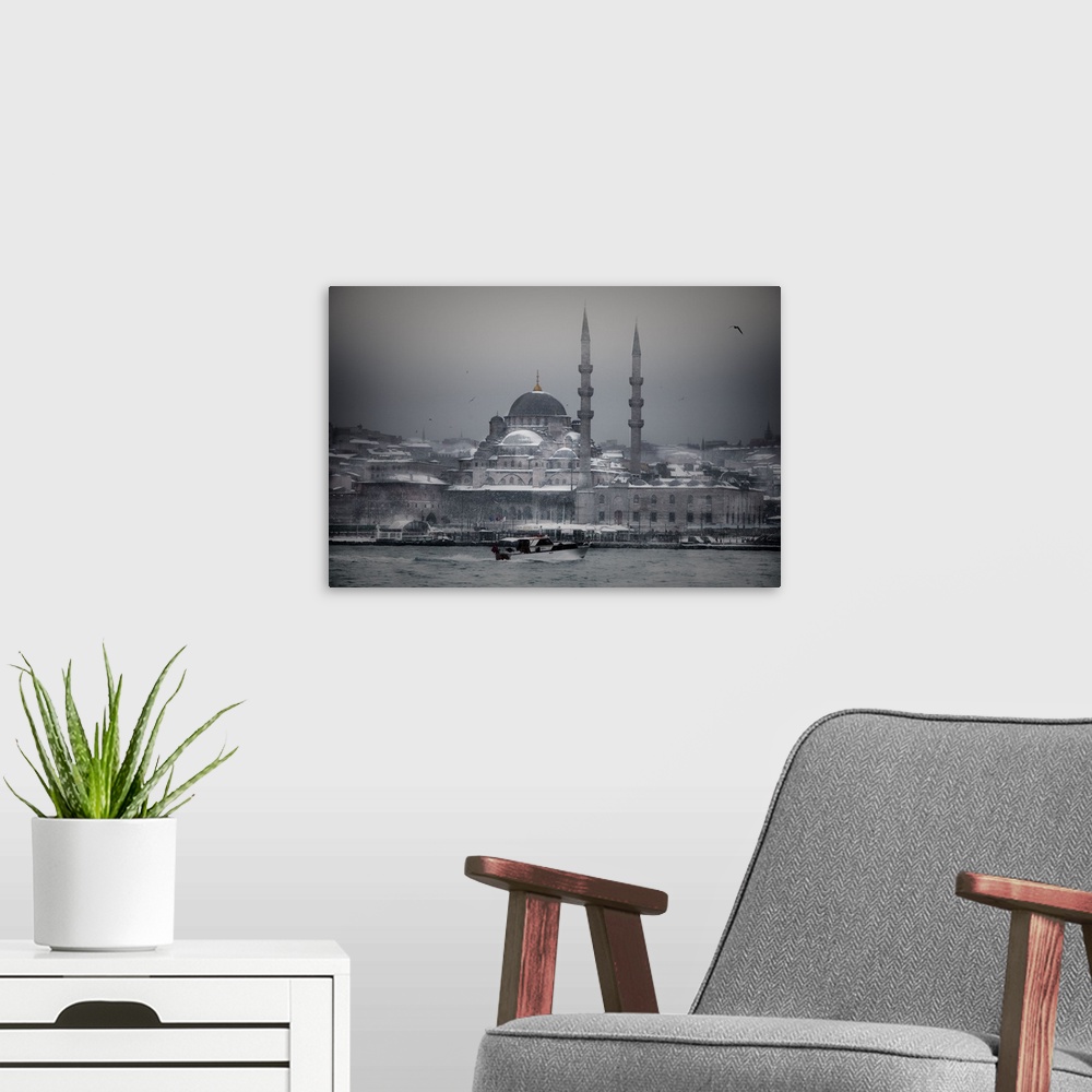 A modern room featuring Turkey, Marmara, Bosphorus, Istanbul, Yeni Mosque over the Bosphorus