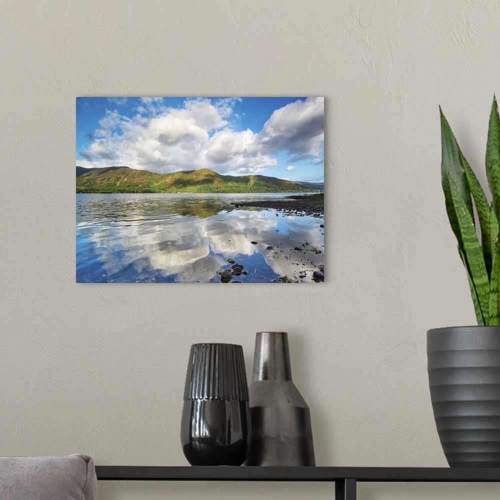 A modern room featuring United Kingdom, UK, England, Great Britain, Lake District, Cumbria, Keswick, View across Derwent ...