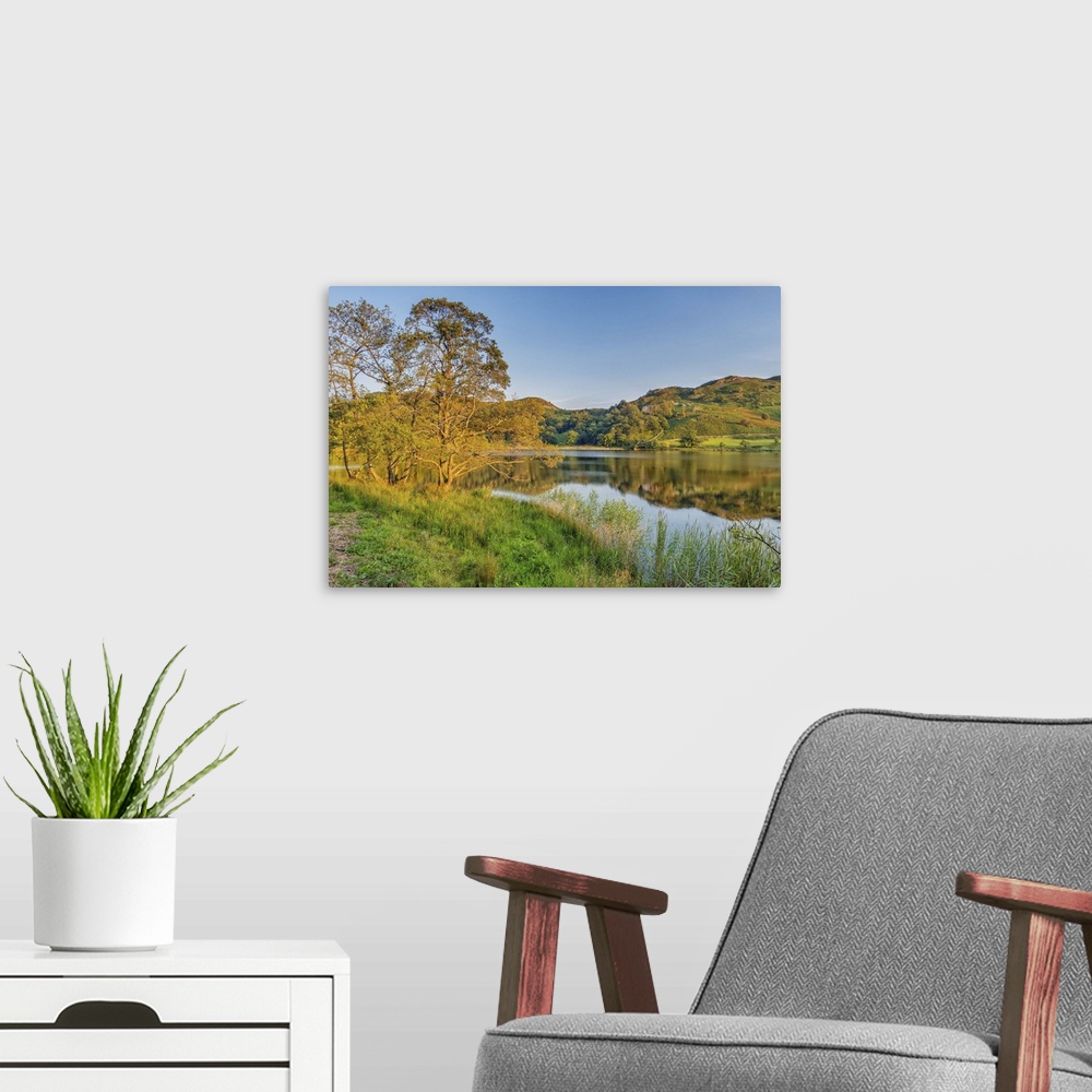 A modern room featuring United Kingdom, UK, England, Great Britain, Lake District, Cumbria, Rydal Water, The lake in the ...