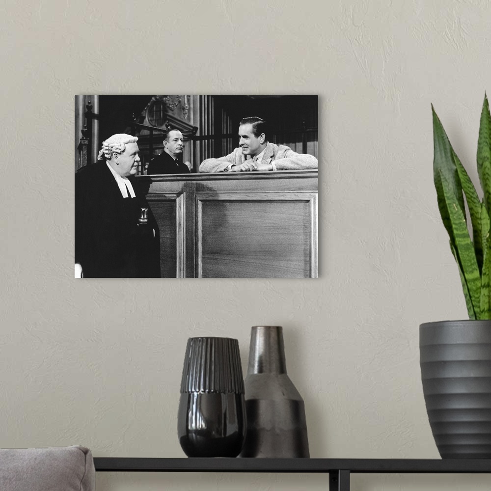 A modern room featuring Charles Laughton, Tyrone Power, Witness For The Prosecution