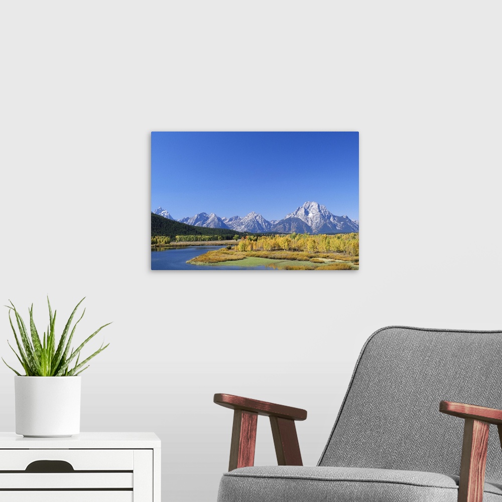 A modern room featuring AUTUMN IN GRAND TETON NATIONAL PARK IN WYOMING