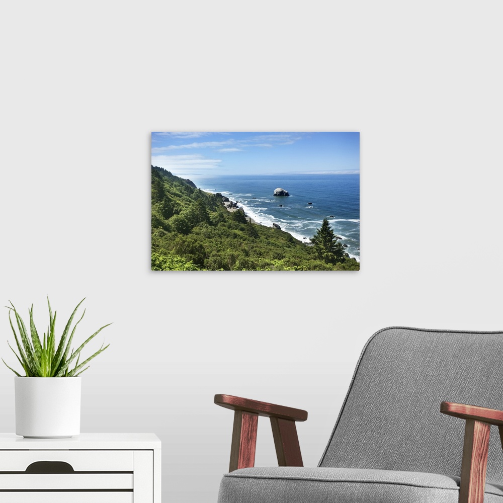 A modern room featuring California coastline