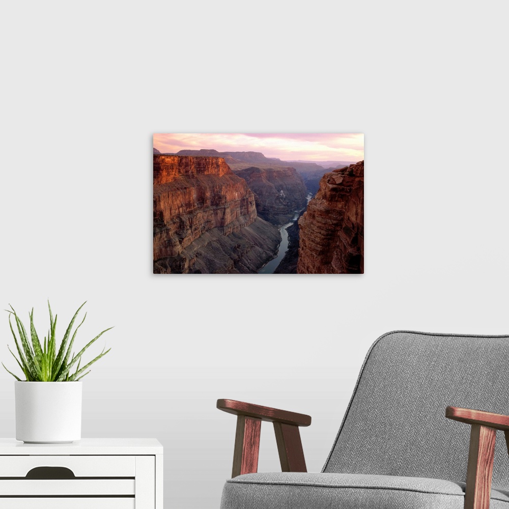 A modern room featuring Tuweep Overlook offers a view of the Grand Canyon from the North Rim with the Colorado River. | V...
