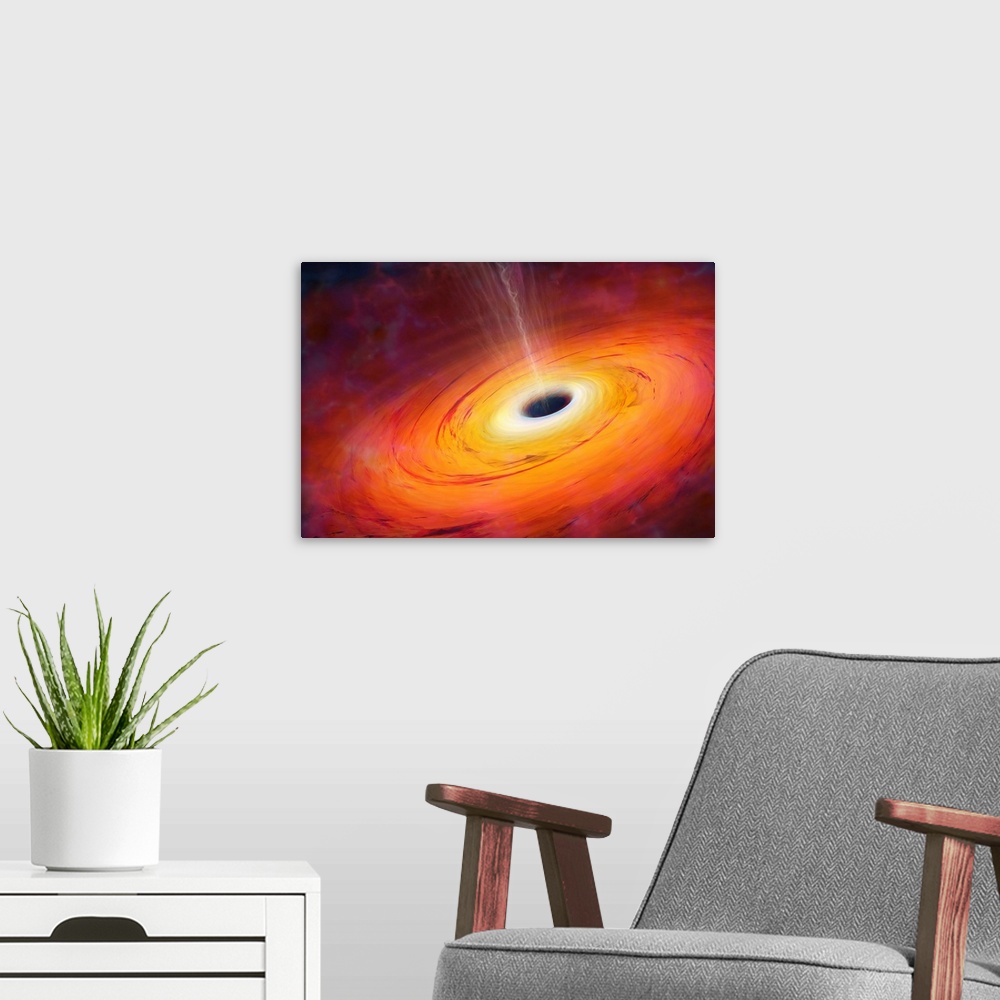 A modern room featuring A black hole is an object so compact that nothing can escape its gravitational pull. Not even lig...