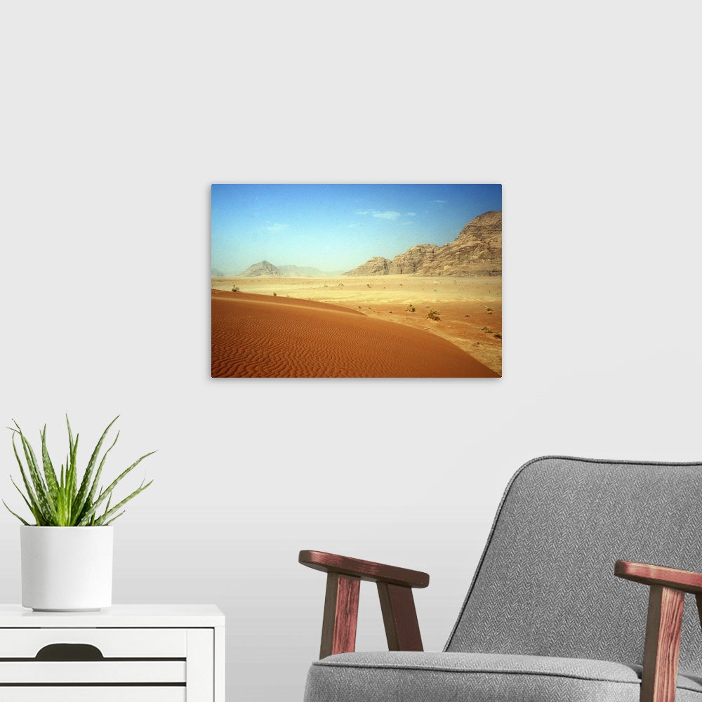 A modern room featuring Desert Scene. Wadi Rum, Jordan