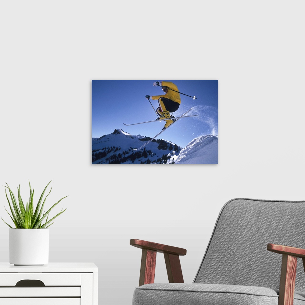 A modern room featuring Downhill Skier Jumping