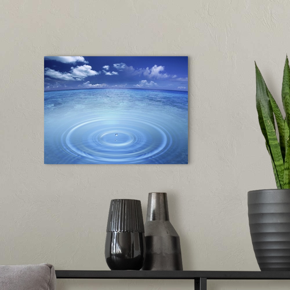 A modern room featuring Drops of water and sea