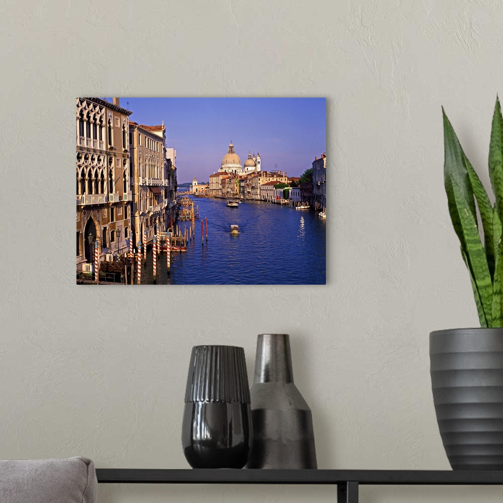 A modern room featuring Grand Canal at dusk, Venice