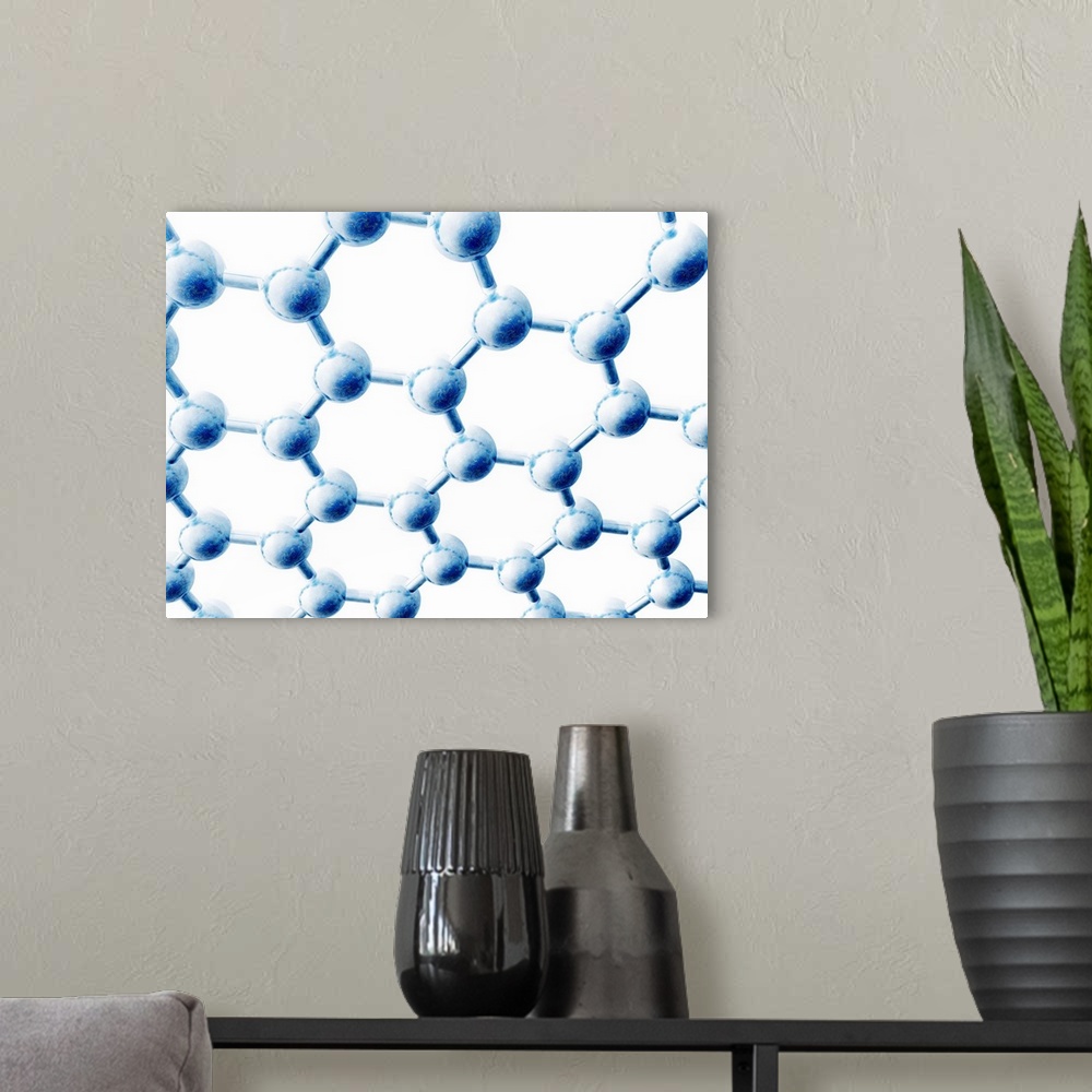 A modern room featuring Graphene sheet. Computer artwork of a sheet of graphene, a single layer of graphite.