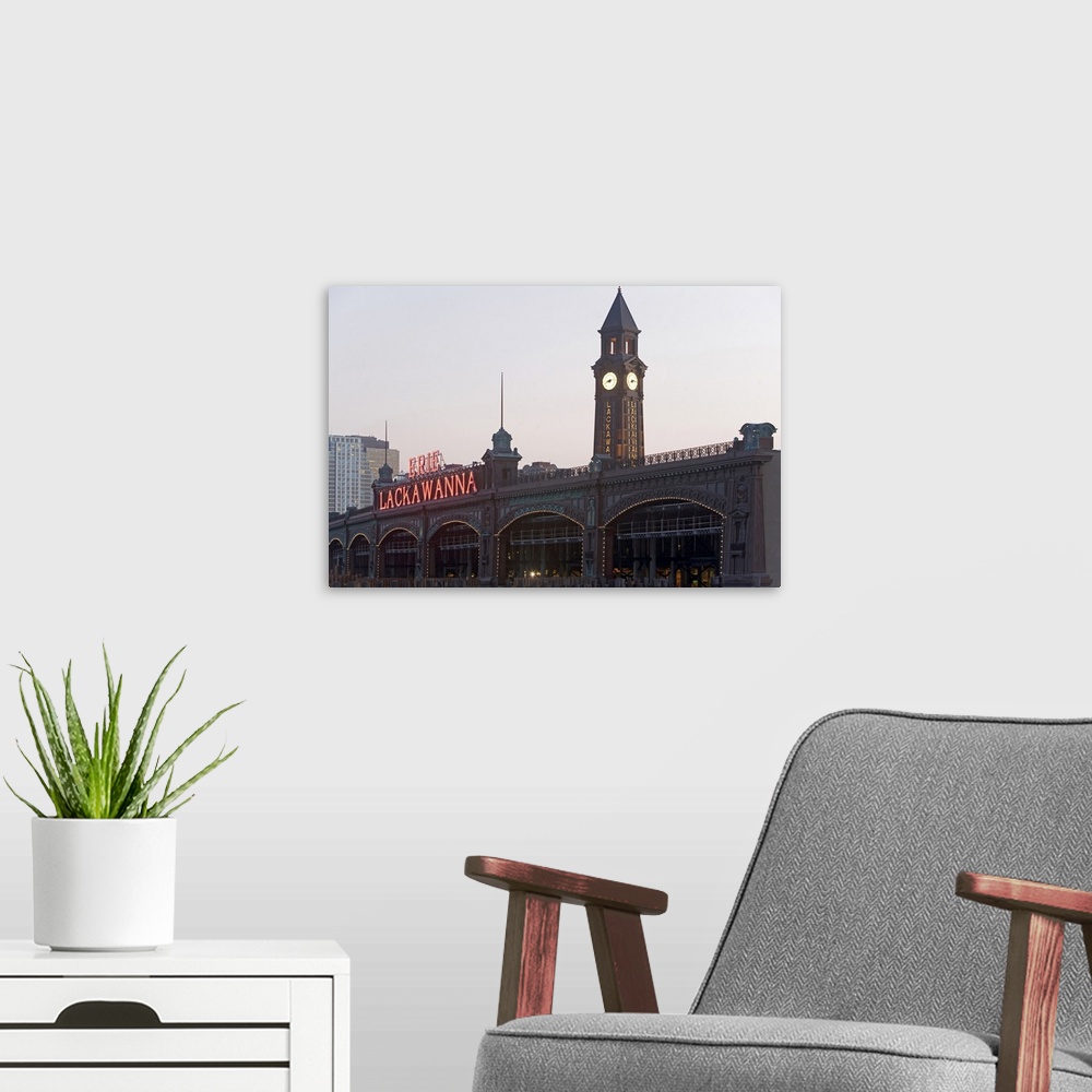 A modern room featuring USA, New Jersey, Hoboken, old train station