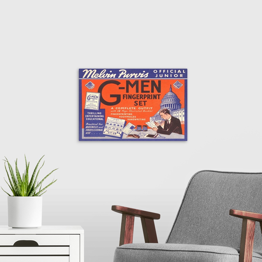 A modern room featuring Junior G-Men Fingerprint Set --- Image by .. Found Image Press/Corbis