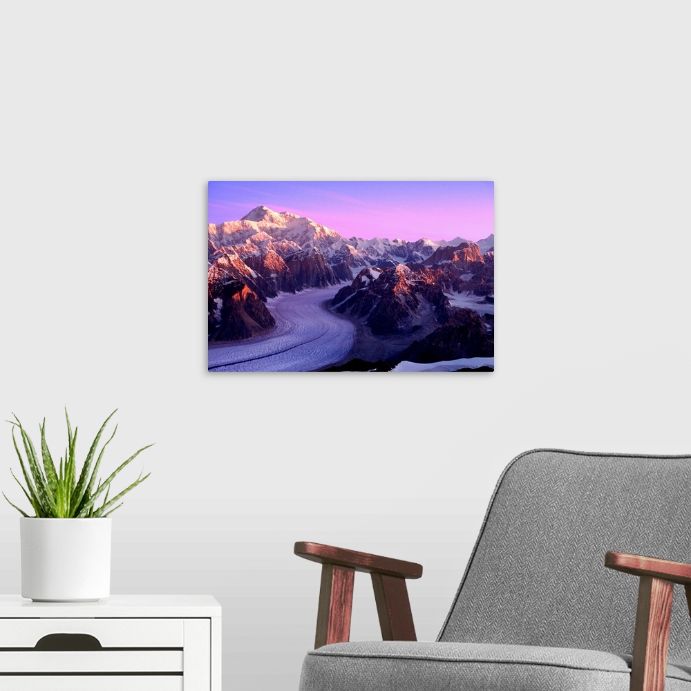 A modern room featuring Mount McKinley And Ruth Glacier