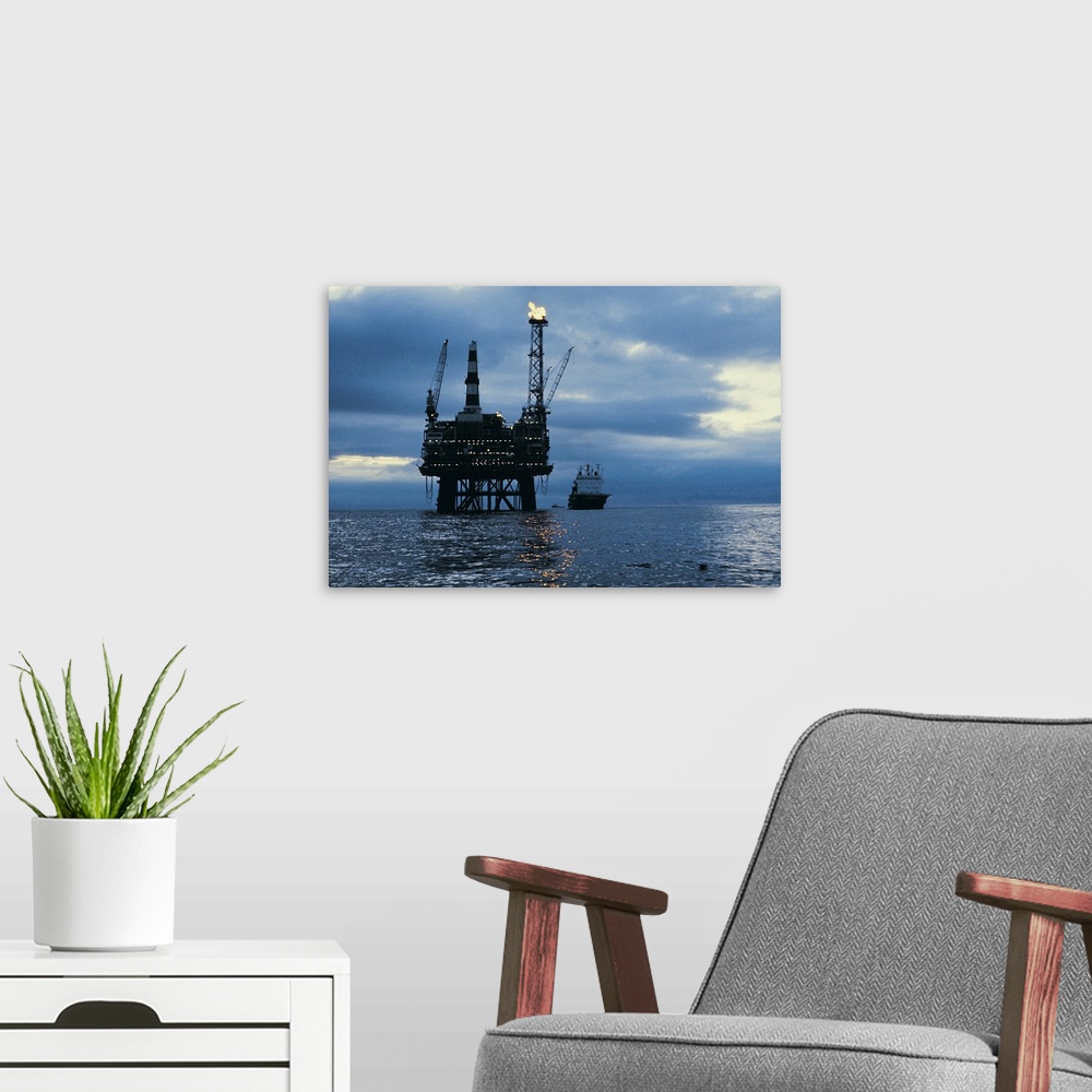 A modern room featuring Offshore oil platform