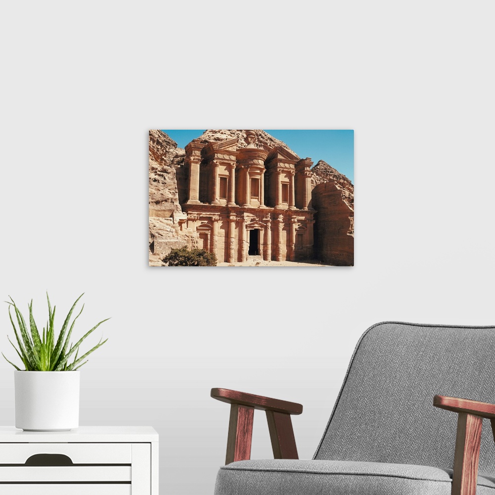 A modern room featuring Petra ruins, Jordan
