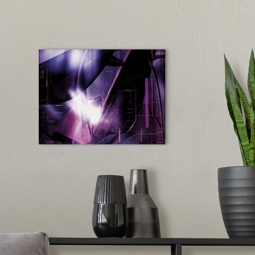 A modern room featuring Abstract digitally generated image