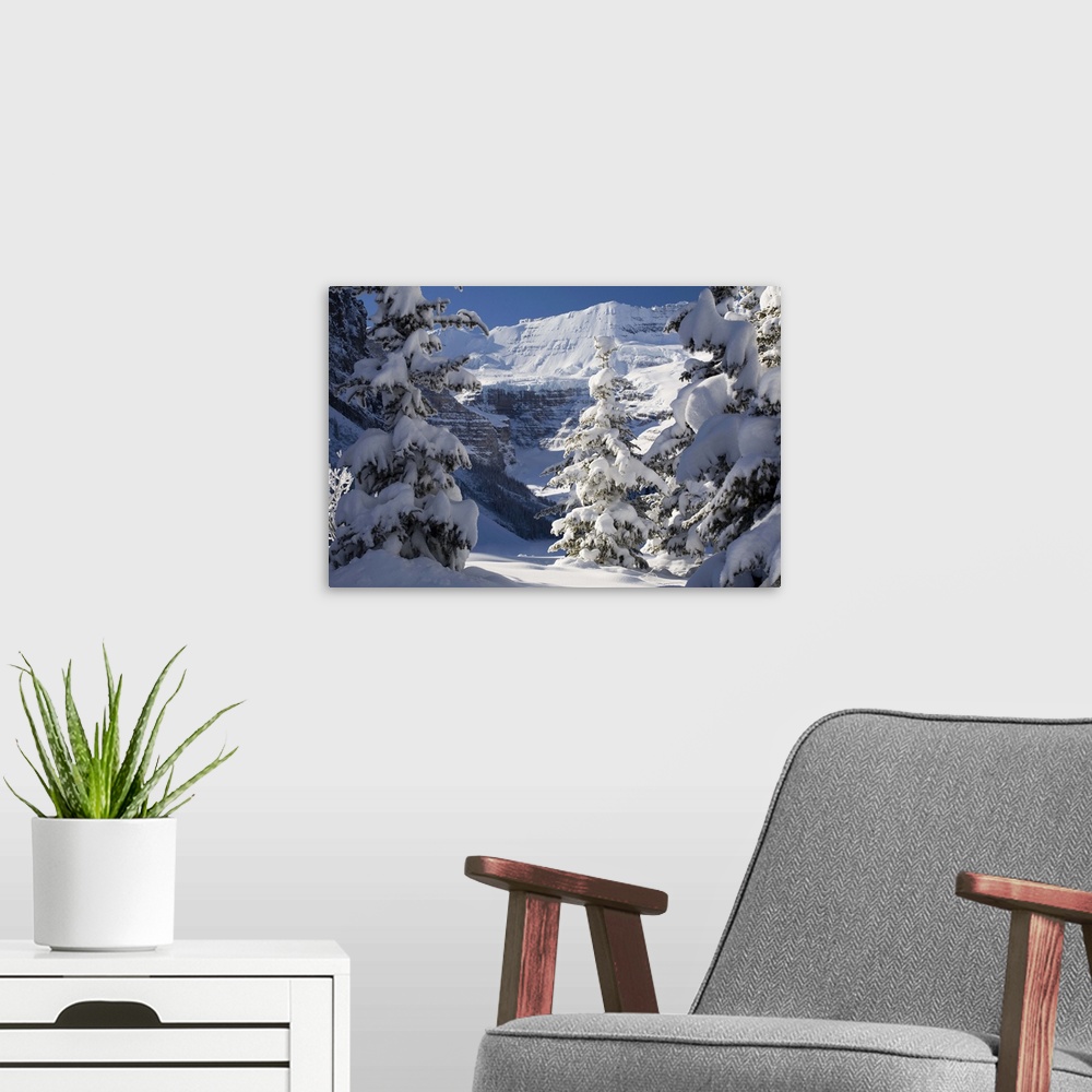 A modern room featuring Snowy scene at Lake Louise, Alberta, Canada