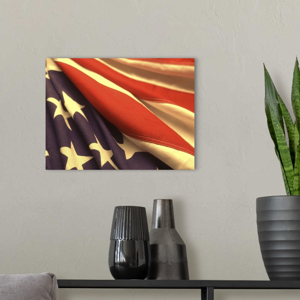 A modern room featuring The flag of the USA