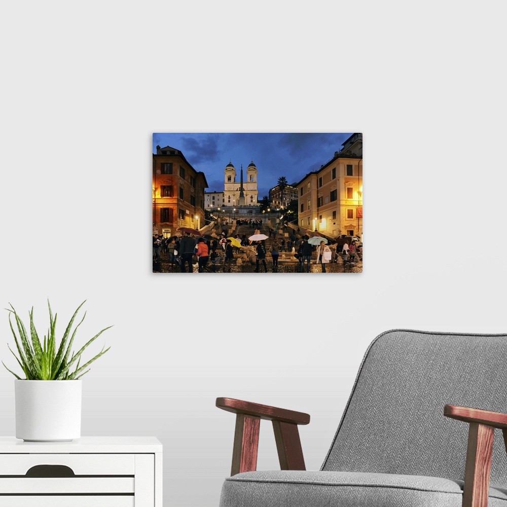 A modern room featuring The Spanish Steps are a set of steps in Rome, climbing a steep slope between the Piazza di Spagna...
