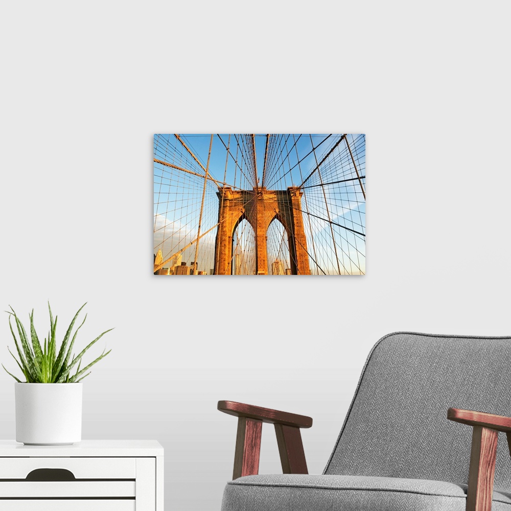 A modern room featuring Giant photograph displays a view within a landmark overpass found in the Northeastern United Stat...