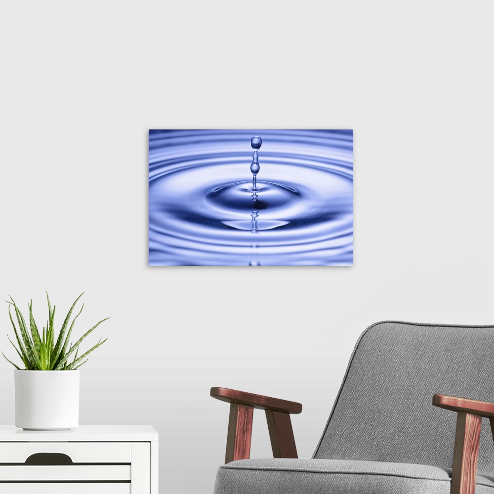 A modern room featuring Water drops