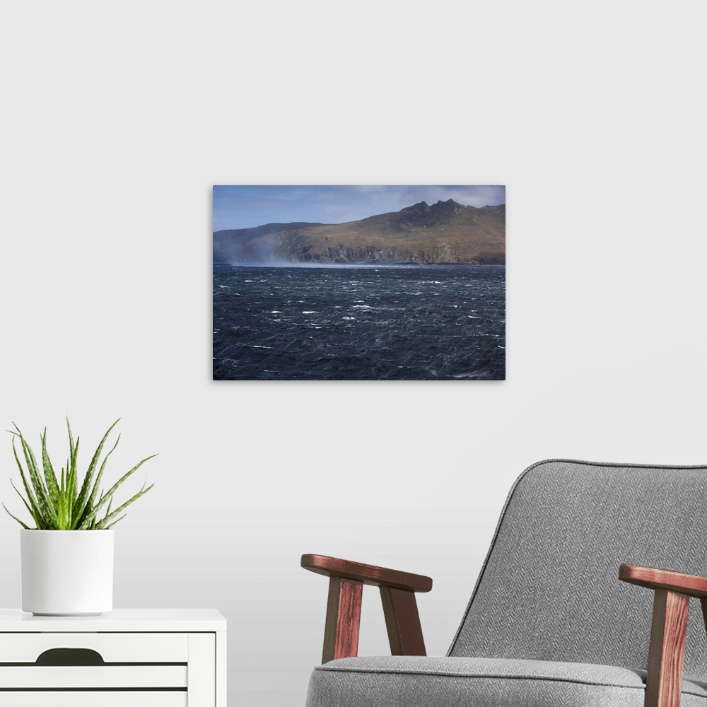 A modern room featuring Windblown mist in stormy seas, near Cape Horn, Cape Horn National Park, Magallanes y de la Antart...