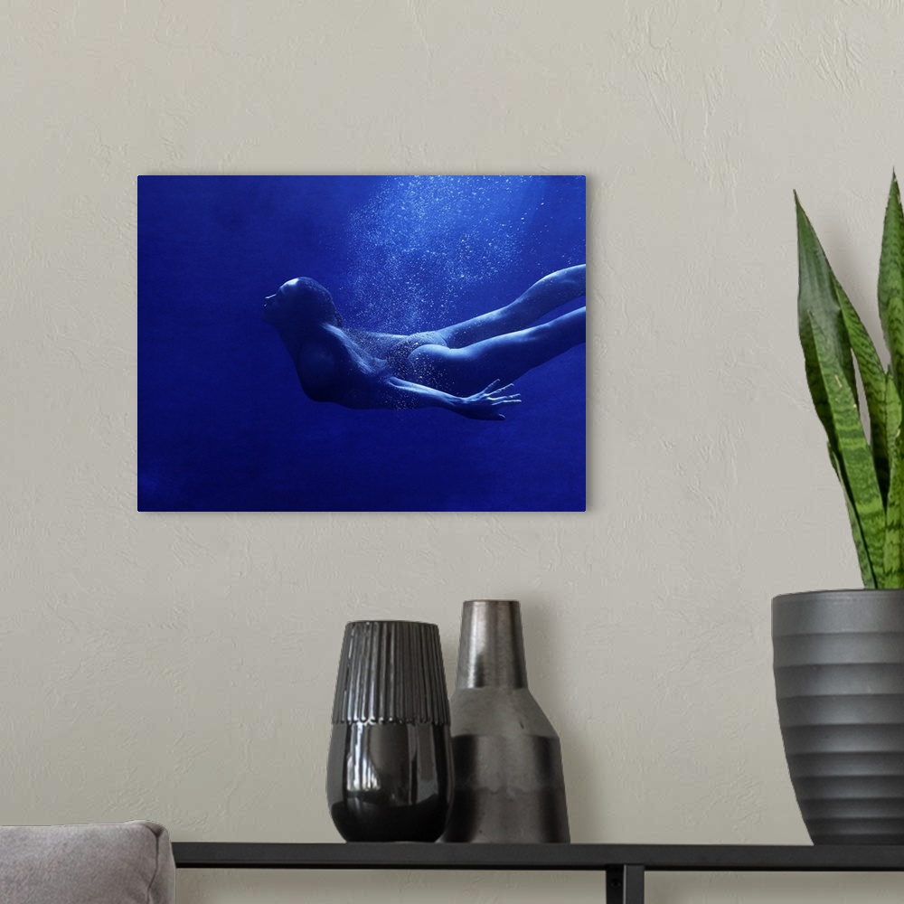 A modern room featuring Blue Swimmer 3