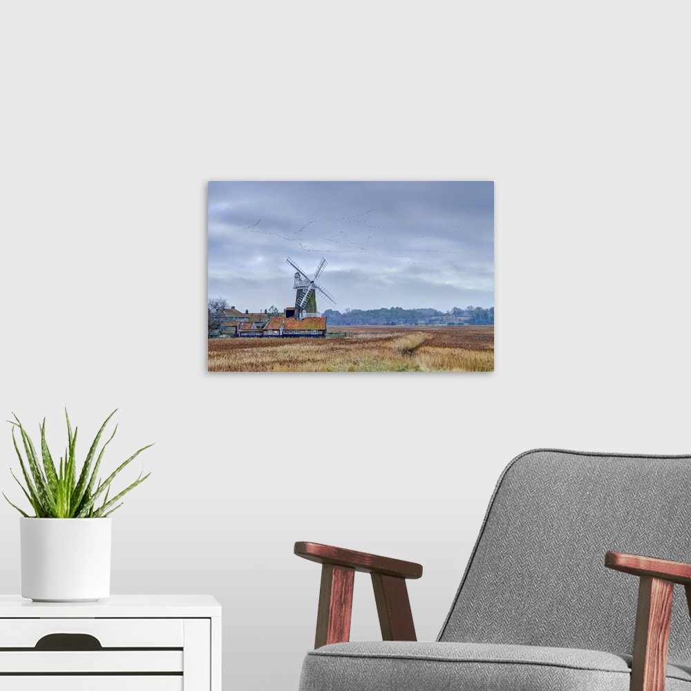 A modern room featuring UK, England, Norfolk, North Norfolk, Cley next the Sea, Cley Windmill.