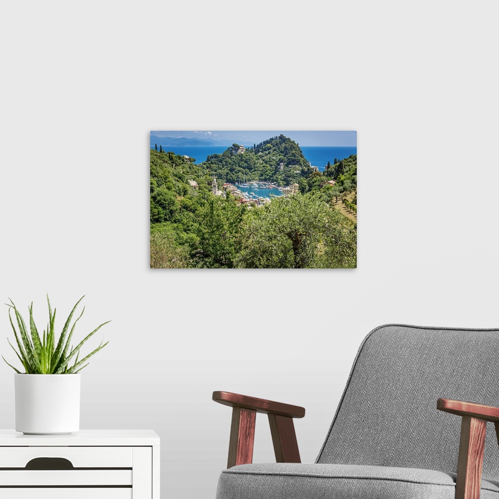 A modern room featuring Europe, italy, Liguria. View over Portofino.