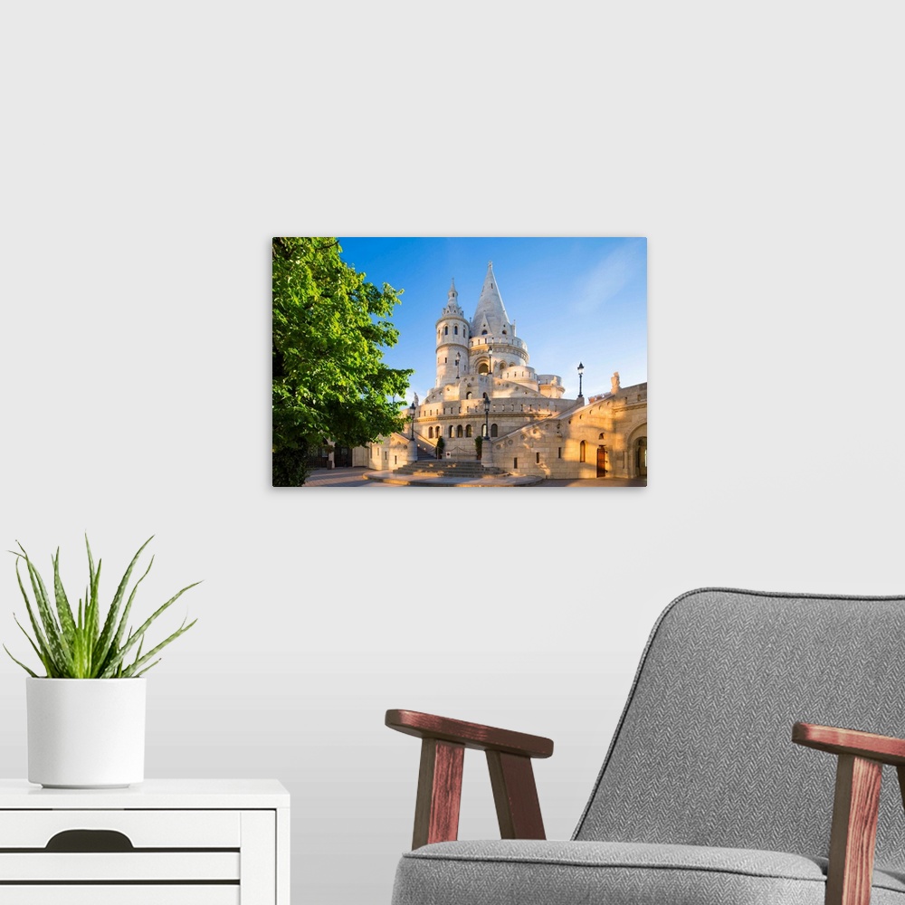A modern room featuring Hungary, Central Hungary, Budapest. Fisherman's Bastion takes it's name from the guild of fisherm...