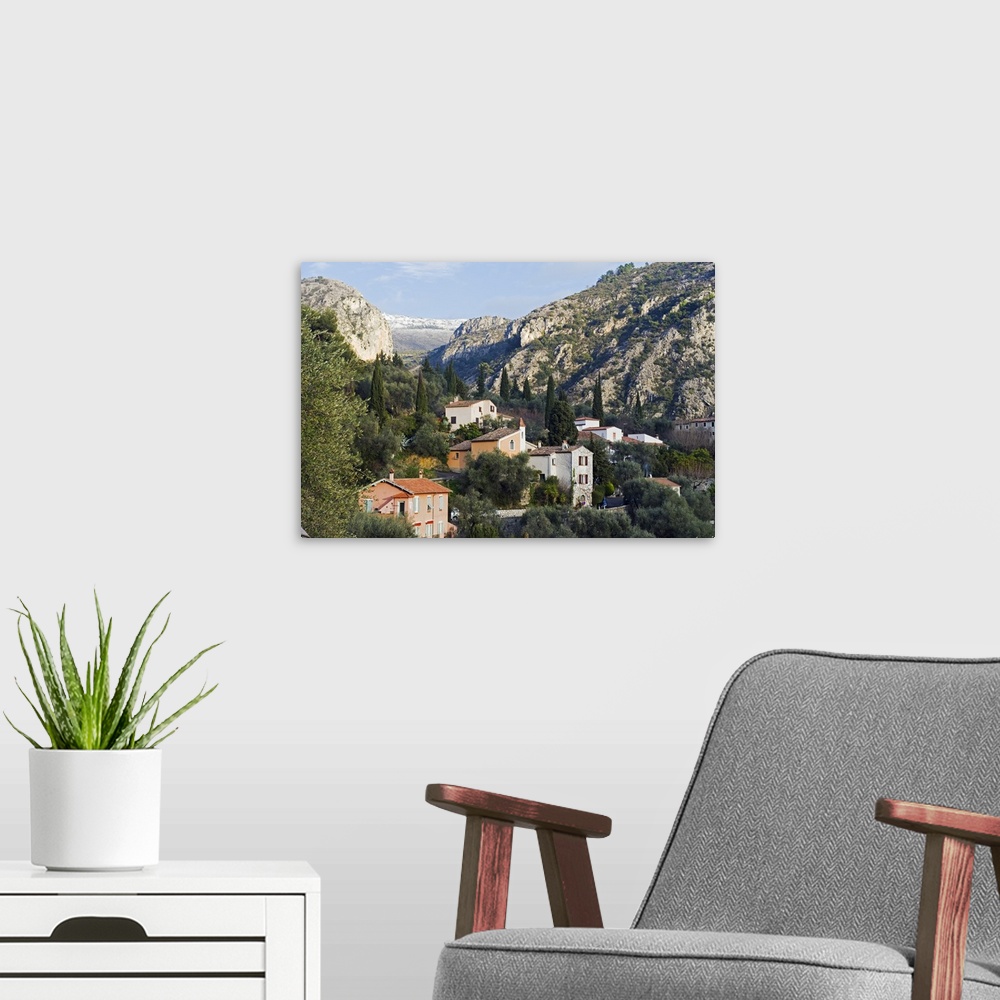 A modern room featuring Europe, France, French Riviera, Cote d'Azur, perched village of Peillon.