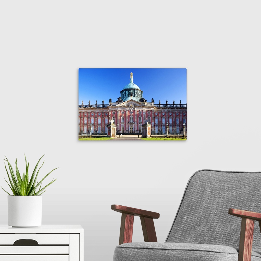A modern room featuring Germany, Potsdam, Berlin Brandenburg, Sanssouci. The New Palace at the Sanssouci Park.