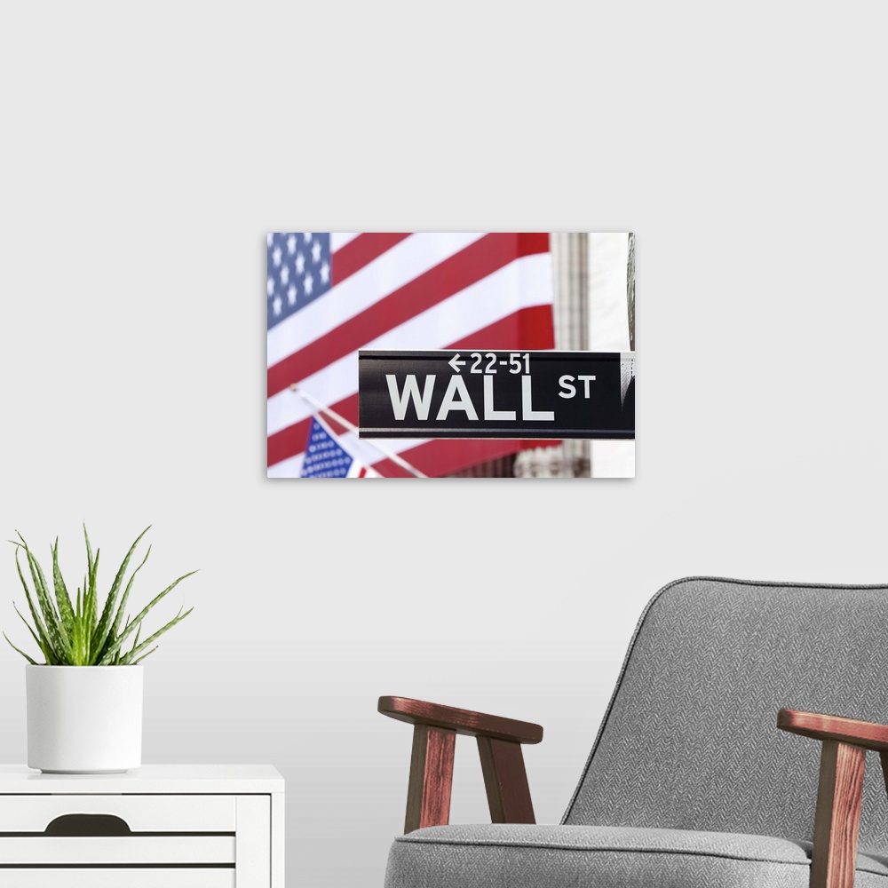 A modern room featuring USA, New York City, Manhattan,  Downtown Financial District - Wall Street and the New York Stock ...