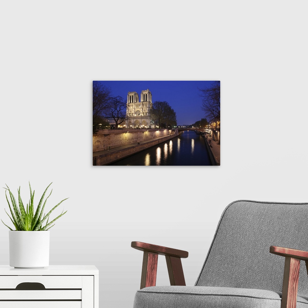 A modern room featuring Notre Dame Cathedral is a historic Roman Catholic Marian cathedral on the eastern half of the Ile...