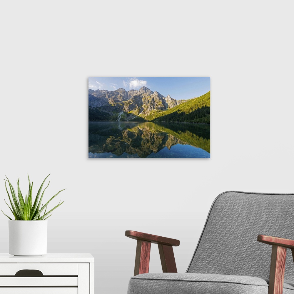 A modern room featuring Europe, Poland, Carpathian Mountains, Zakopane, Lake Morskie Oko (Eye of the Sea).