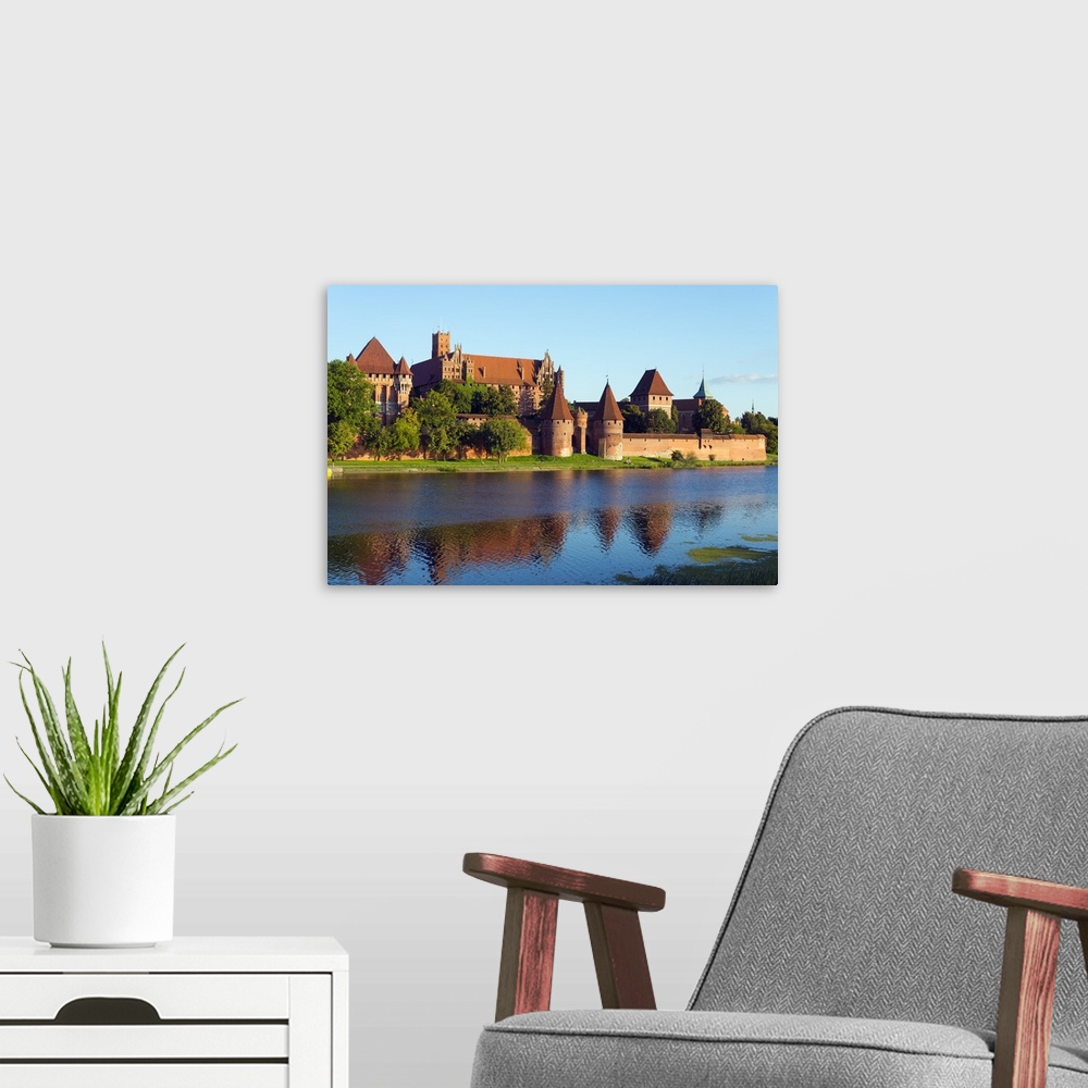 A modern room featuring Europe, Poland, Pomerania, medieval Malbork Castle, Marienburg Fortress of Mary, UNESCO site.