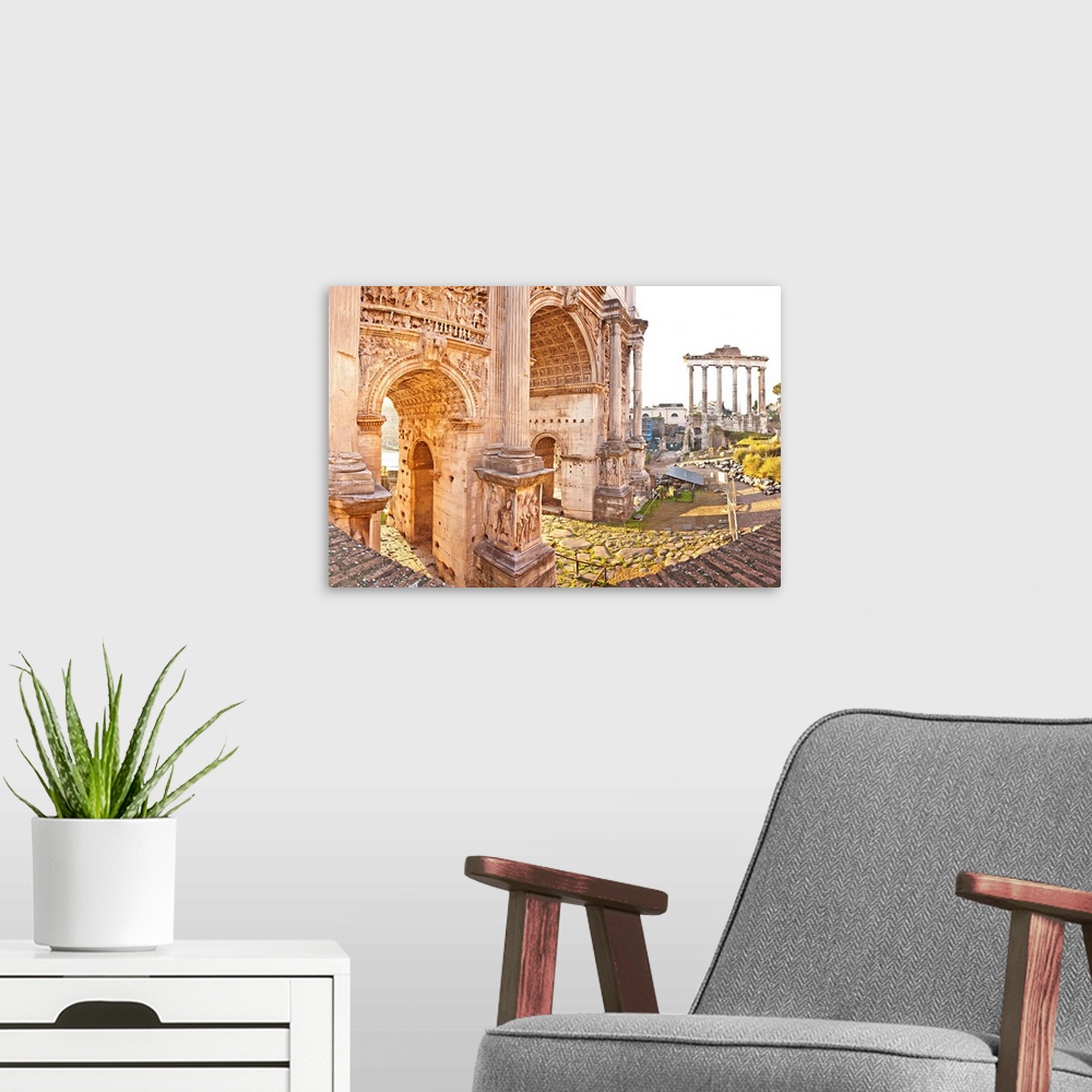A modern room featuring Roman Forum, Rome, Lazio, Italy, Europe.