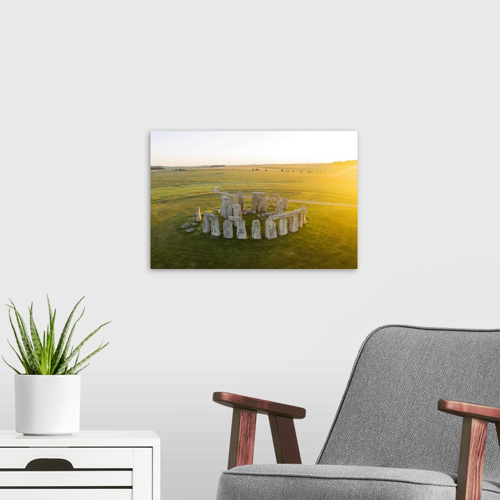 A modern room featuring Stonehenge, Salisbury Plain, Wiltshire, England
