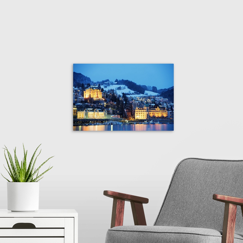 A modern room featuring Europe, Switzerland, Lucerne on lake Lucerne.