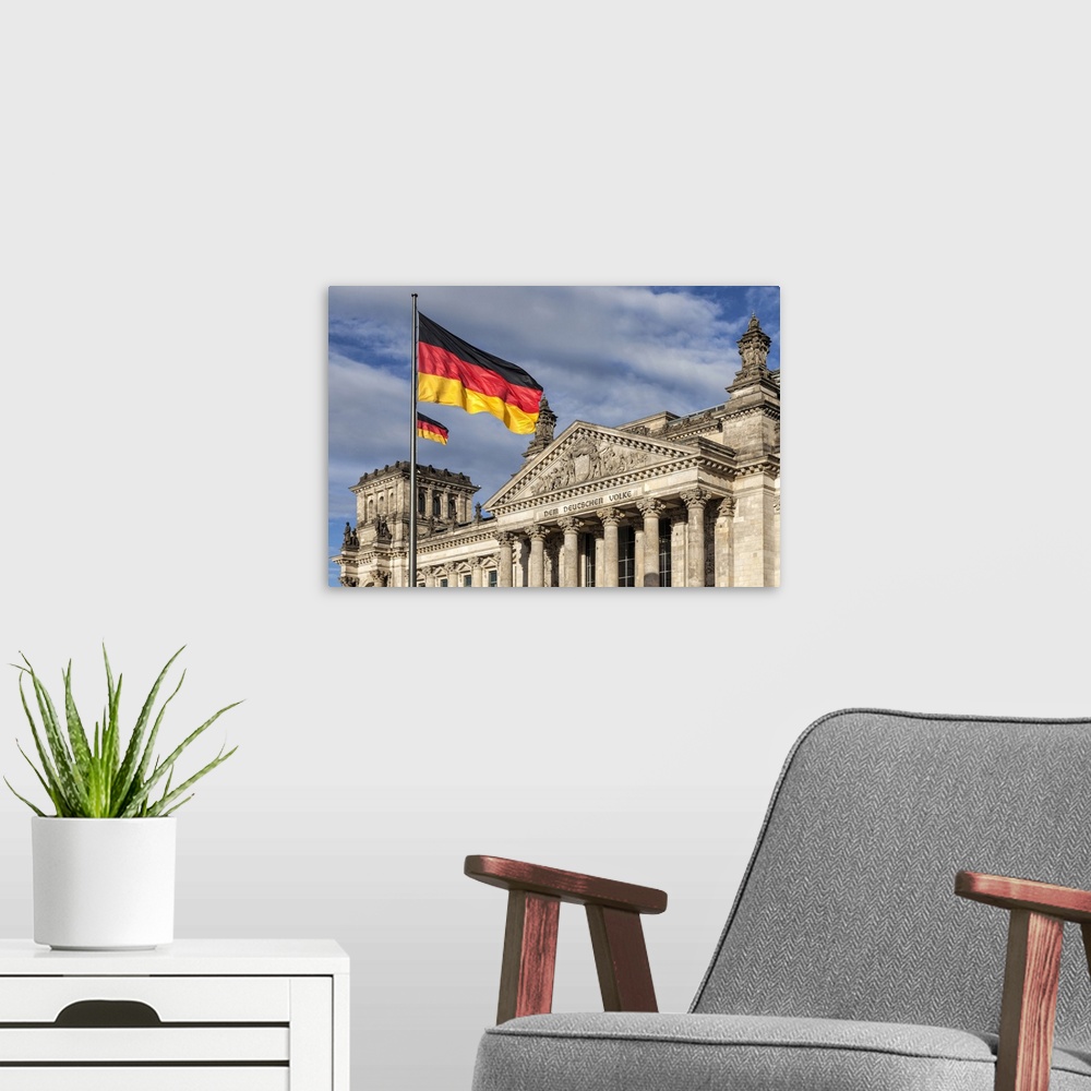 A modern room featuring The Reichstag was built in 1894 as the German parliament. Berlin, Germany.