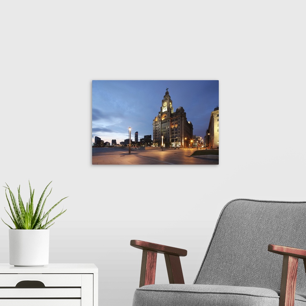 A modern room featuring The Royal Liver Building is a Grade I listed building located in Liverpool, England. It is sited ...