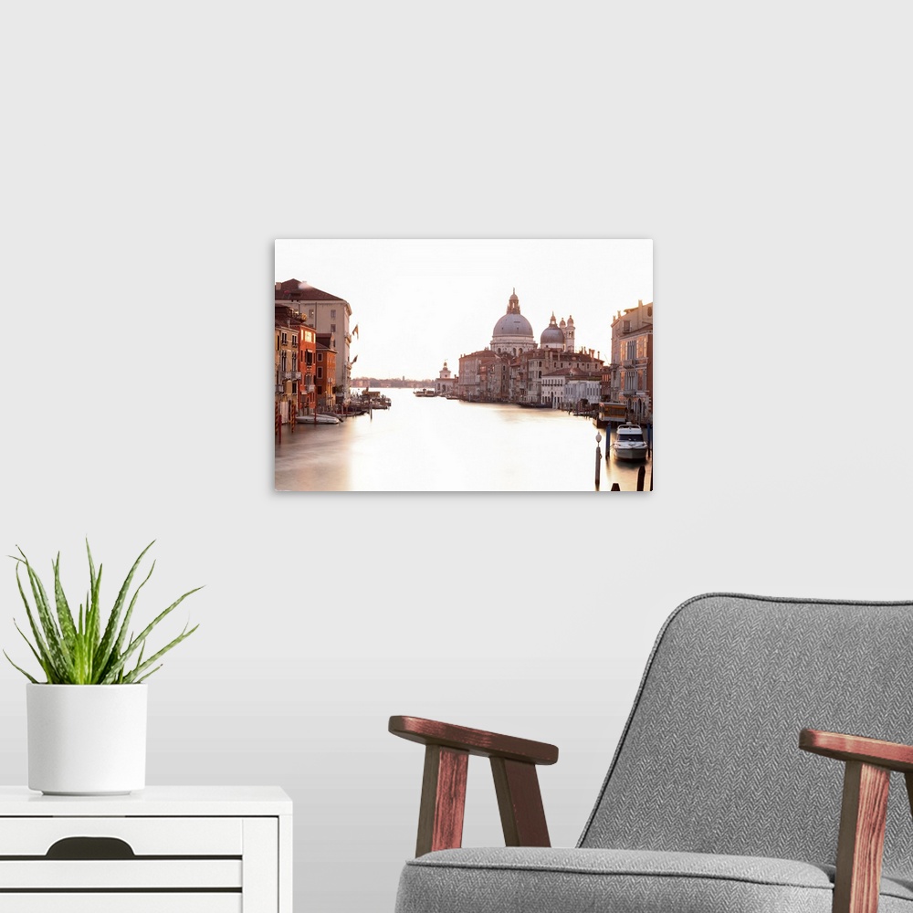 A modern room featuring View Of The Cran Canal From The Accademia Bridge, Venice, Veneto, Italy.